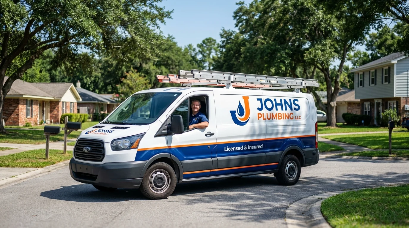 Johns Plumbing LLC service van in Marco Island, FL
