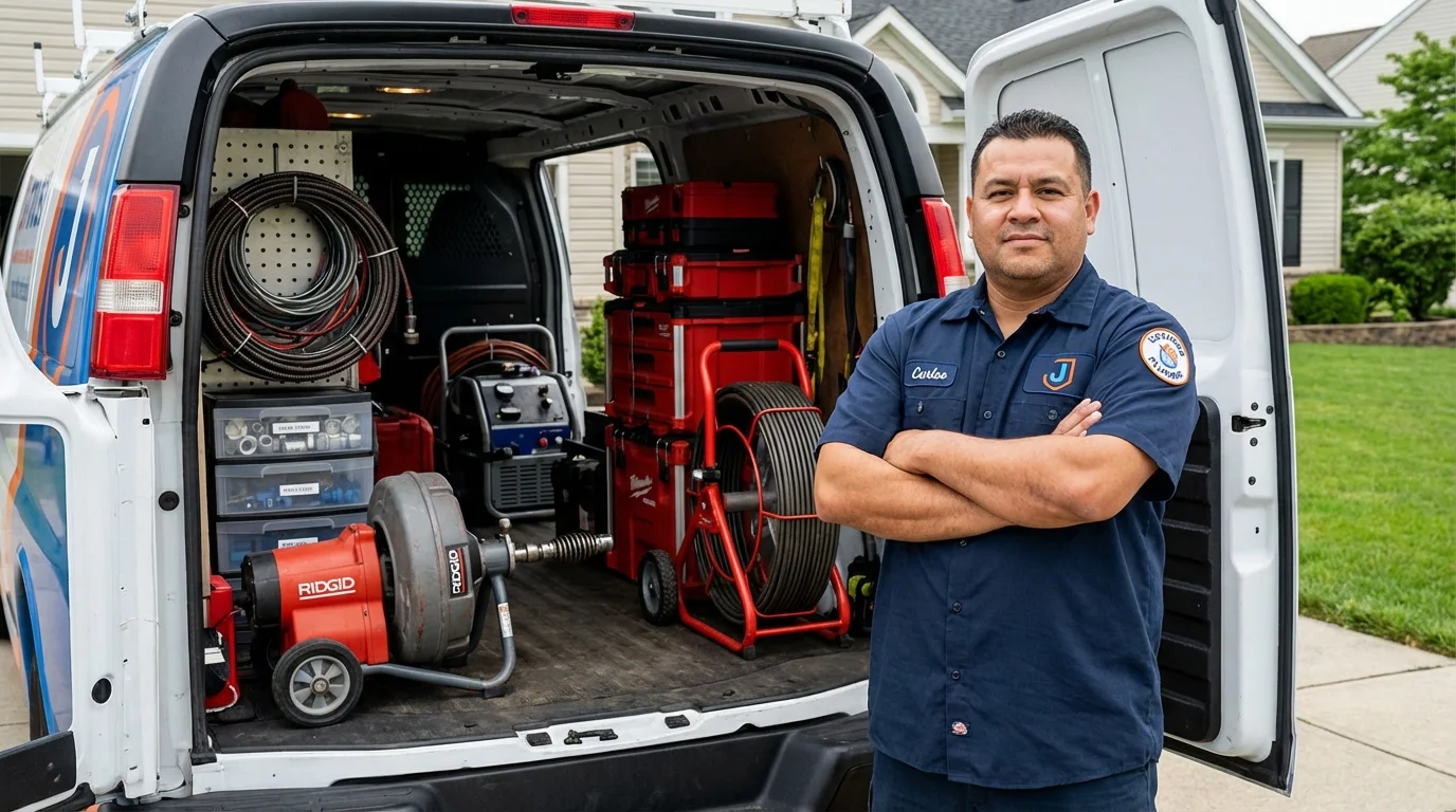 Professional drain cleaning equipment and Johns Plumbing LLC plumber in Marco Island