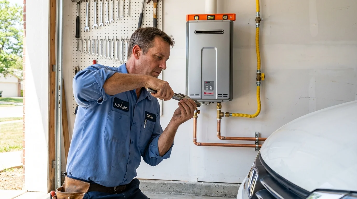 Tankless water heater installation by a Johns Plumbing LLC plumber in Marco Island